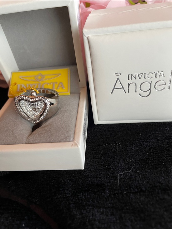 Invicta Accessories - Invicta Silver Heart-Shaped Crystal Accent Watch Ring